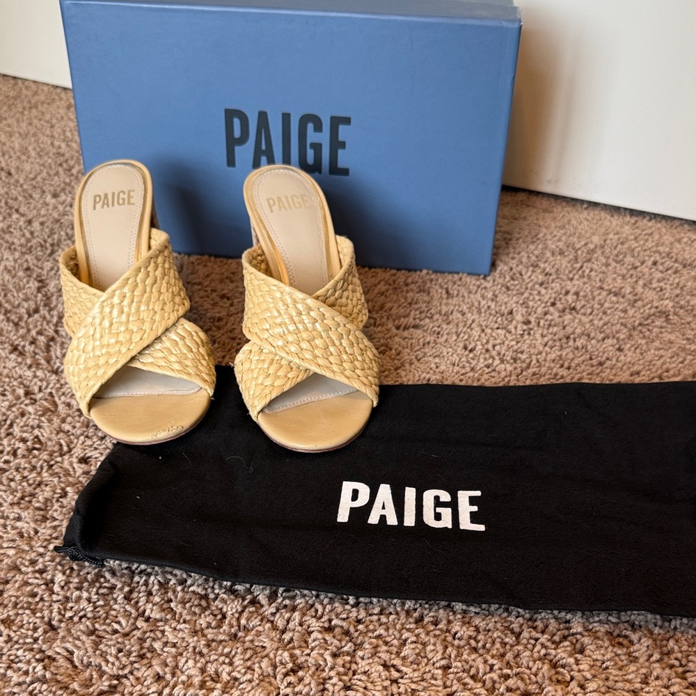 PAIGE Women's Cream Woven Mules